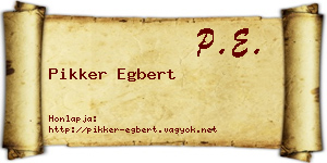 Pikker Egbert névjegykártya
